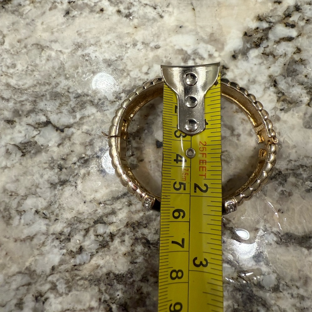 Vintage Panetta Gold‑Tone Bracelet with Red Cabochon & Crystal Accents - Picture 6 of 6